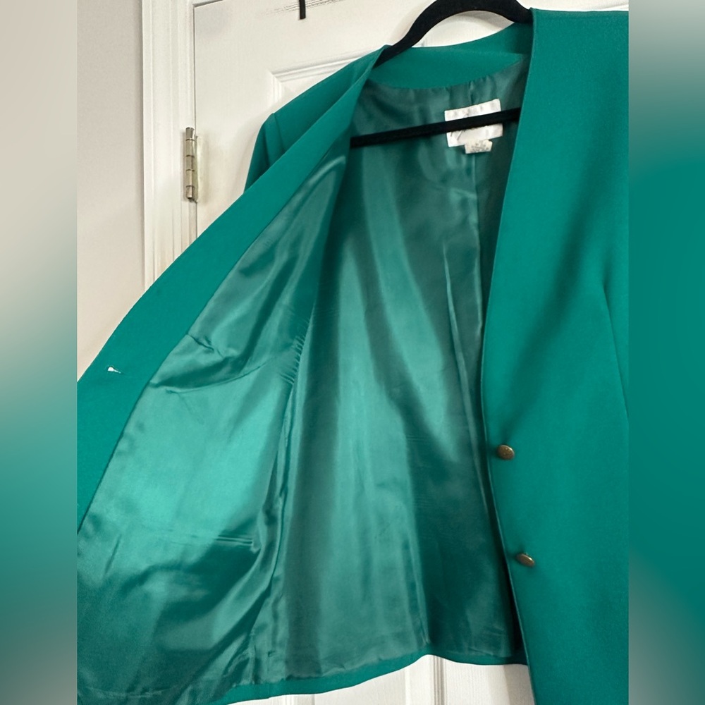 Vintage Collarless Women's Blazer, Size 14 - Picture 10 of 11